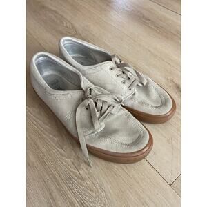 Polo Ralph Lauren Faxon suede sneaker men size 9.5 beige leather classic preppy